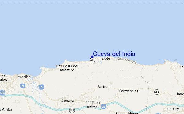 locatiekaart van Cueva del Indio