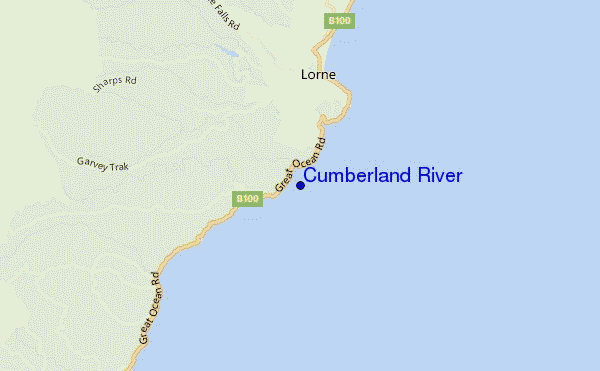locatiekaart van Cumberland River