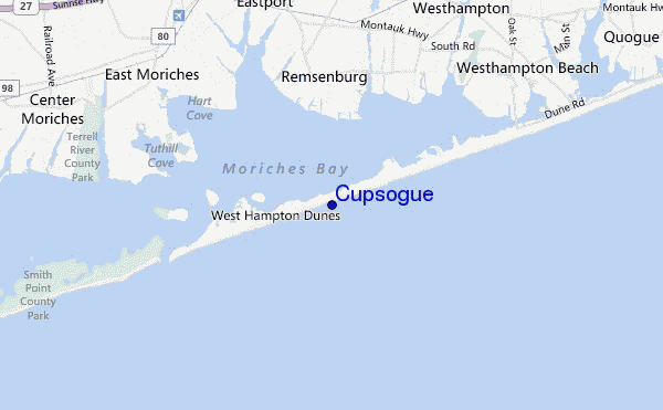 locatiekaart van Cupsogue