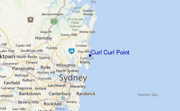 Curl Curl Point Location Map