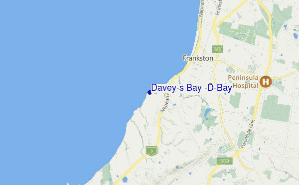 locatiekaart van Davey's Bay (D-Bay)