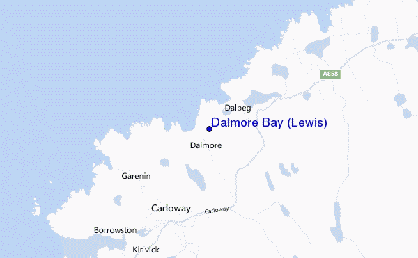 locatiekaart van Dalmore Bay (Lewis)