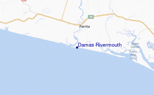 locatiekaart van Damas Rivermouth