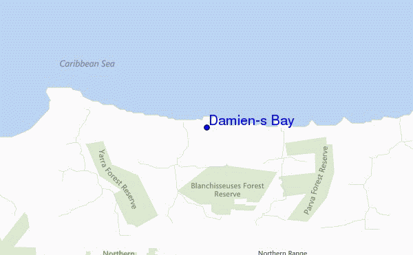 locatiekaart van Damien's Bay