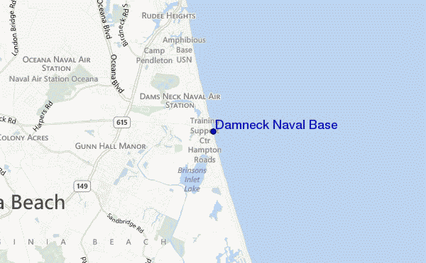 locatiekaart van Damneck Naval Base