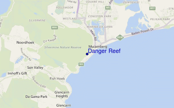 locatiekaart van Danger Reef