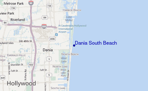 locatiekaart van Dania South Beach