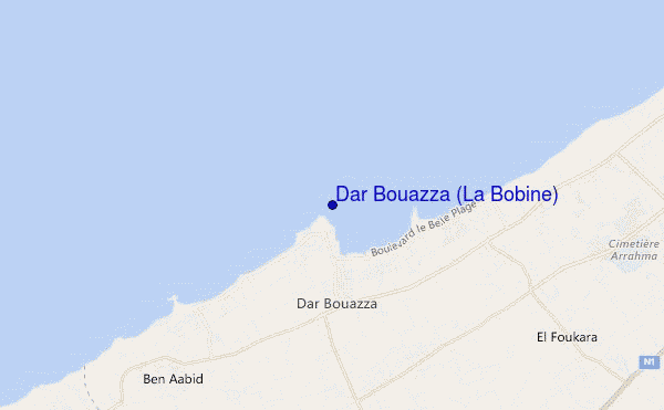 locatiekaart van Dar Bouazza (La Bobine)