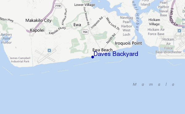 locatiekaart van Daves Backyard