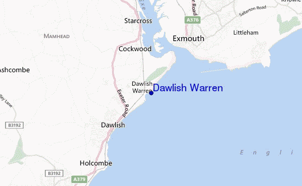 locatiekaart van Dawlish Warren