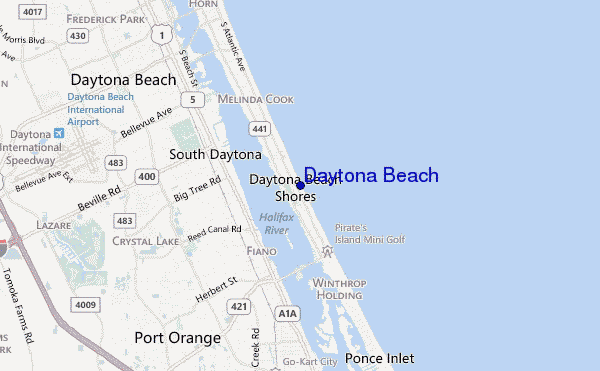 locatiekaart van Daytona Beach