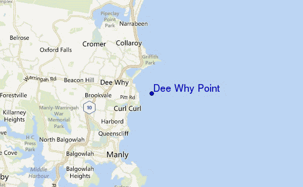 locatiekaart van Dee Why Point