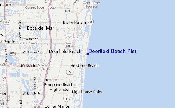 locatiekaart van Deerfield Beach Pier