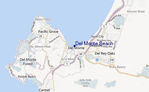 locatiekaart van Del Monte Beach