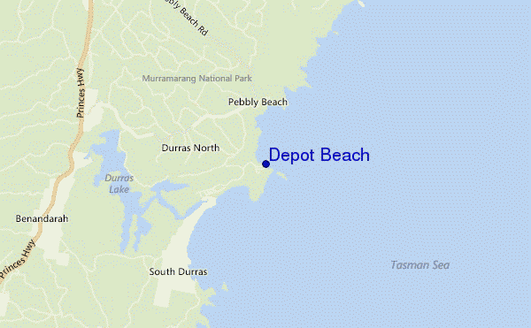 locatiekaart van Depot Beach
