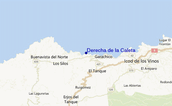 locatiekaart van Derecha de la Caleta