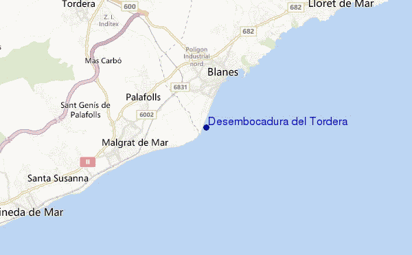 locatiekaart van Desembocadura del Tordera