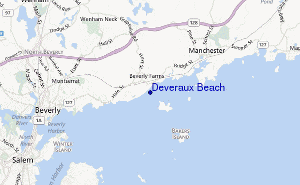 locatiekaart van Deveraux Beach