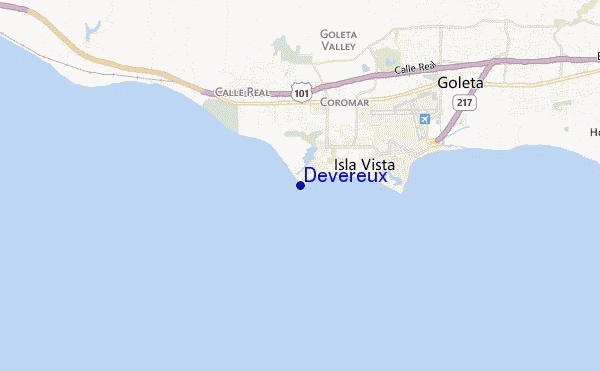 locatiekaart van Devereux