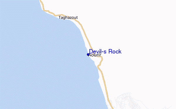 locatiekaart van Devil's Rock