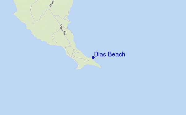 locatiekaart van Dias Beach