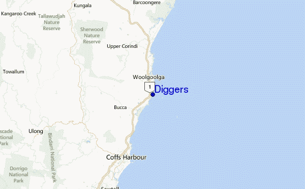 Diggers Location Map