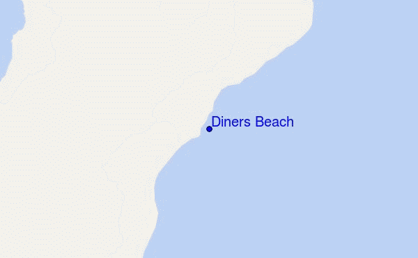 locatiekaart van Diners Beach