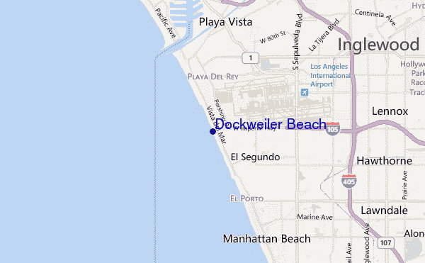 locatiekaart van Dockweiler Beach