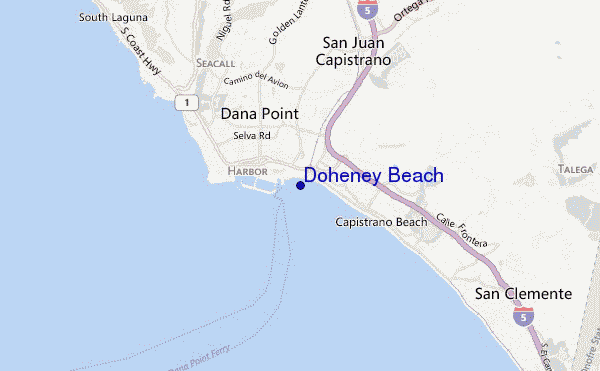 locatiekaart van Doheney Beach