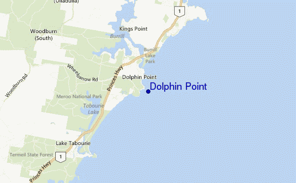 locatiekaart van Dolphin Point