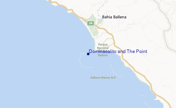 locatiekaart van Dominacalito and The Point
