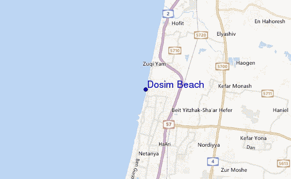 locatiekaart van Dosim Beach