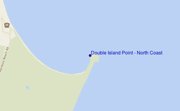 locatiekaart van Double Island Point - North Coast
