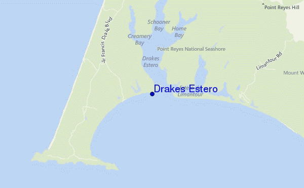 locatiekaart van Drakes Estero