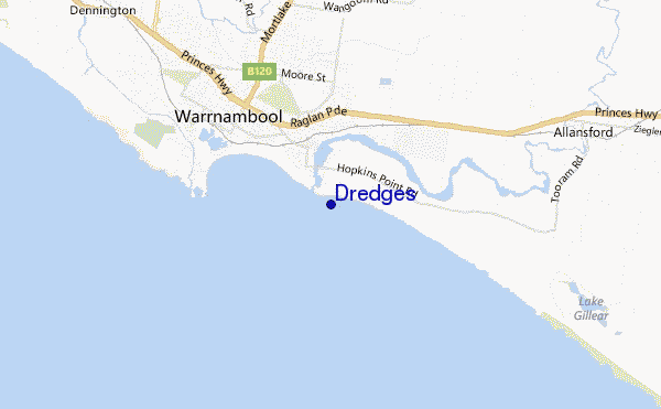 locatiekaart van Dredges