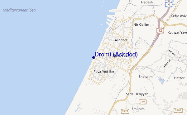 locatiekaart van Dromi (Ashdod)