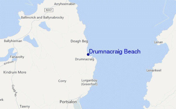 locatiekaart van Drumnacraig Beach