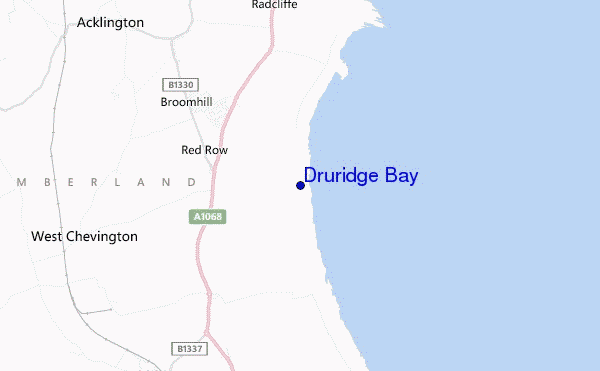 locatiekaart van Druridge Bay