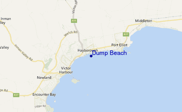 locatiekaart van Dump Beach