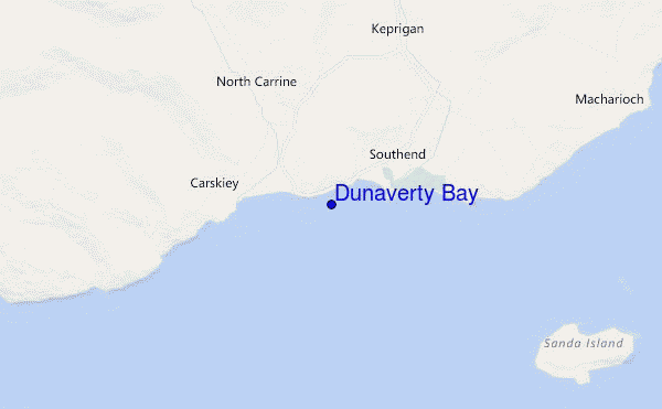 locatiekaart van Dunaverty Bay