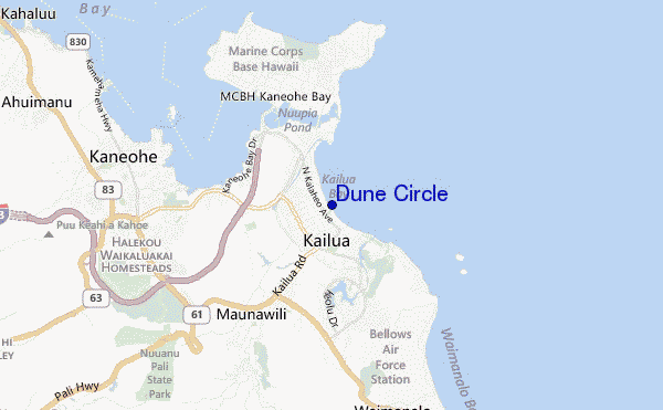 locatiekaart van Dune Circle