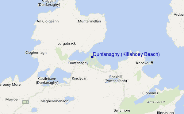 locatiekaart van Dunfanaghy (Killahoey Beach)