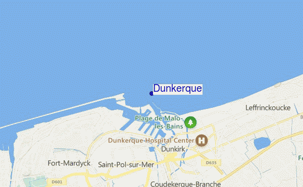locatiekaart van Dunkerque