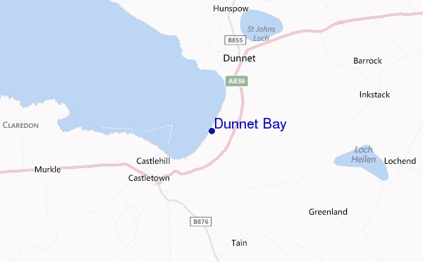 locatiekaart van Dunnet Bay