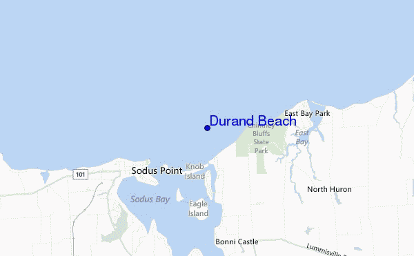 locatiekaart van Durand Beach