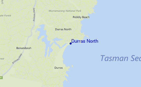 locatiekaart van Durras North