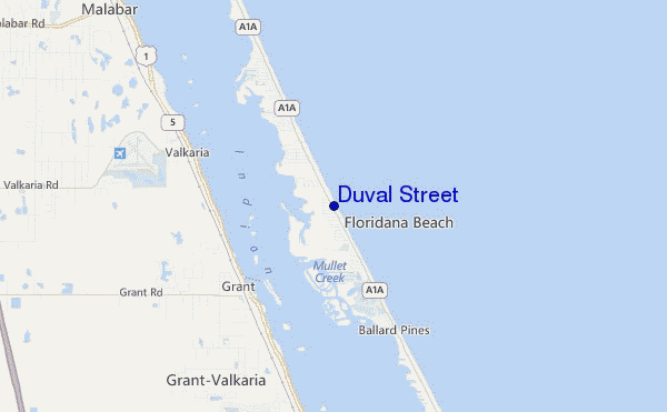 locatiekaart van Duval Street