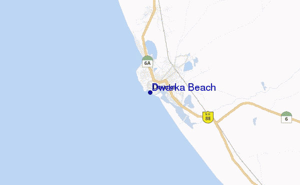 locatiekaart van Dwarka Beach
