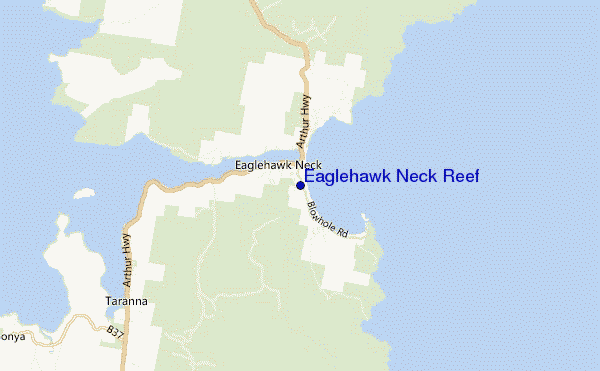 locatiekaart van Eaglehawk Neck Reef