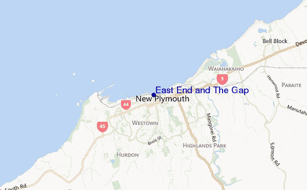 locatiekaart van East End and The Gap